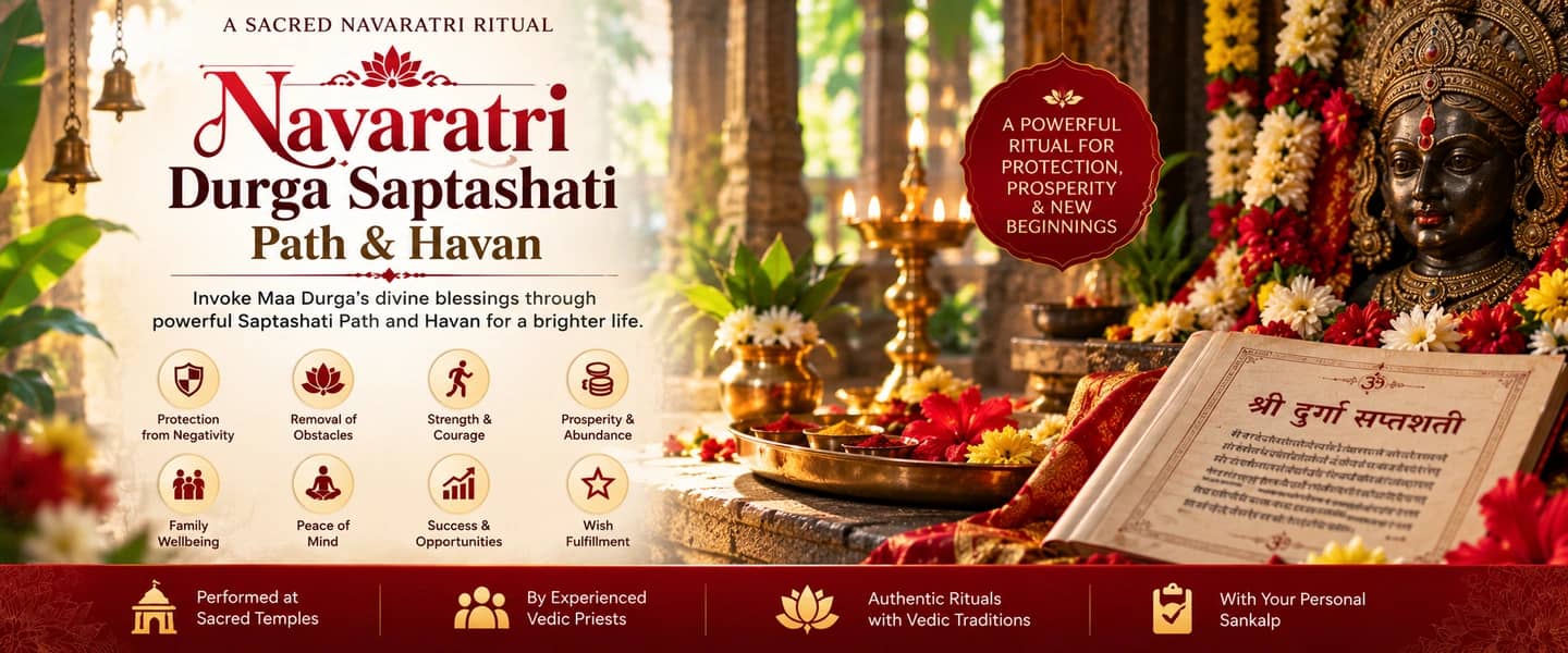 Navaratri Durga Saptashati Path Havan puja banner